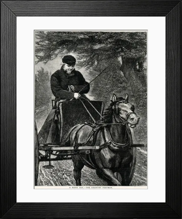 Framed Print : Country postman 1877 Framed Print : Country postman 1877
