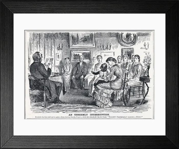 Framed Print : Cartoon, An Unseemly Interruption 1881 Framed Print : Cartoon, An Unseemly Interruption 1881