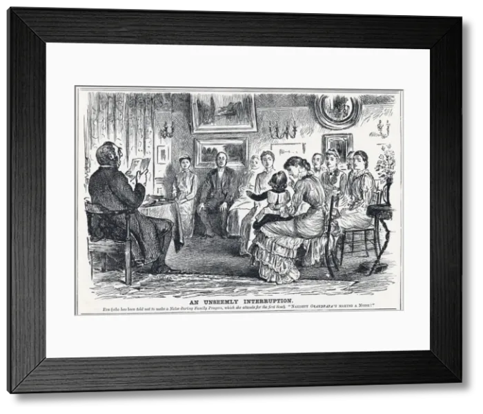 Framed Print : Cartoon, An Unseemly Interruption 1881 Framed Print : Cartoon, An Unseemly Interruption 1881