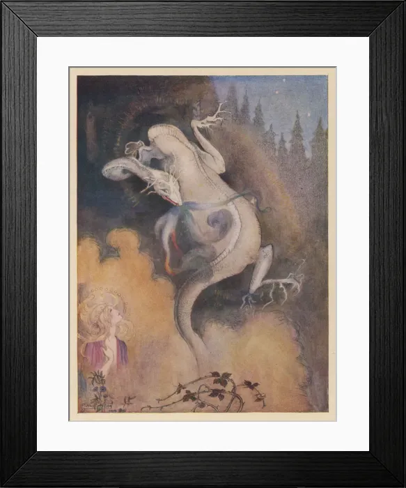 Framed Print : A fire-breathing dragon by Florence Mary Anderson Framed Print : A fire-breathing dragon by Florence Mary Anderson