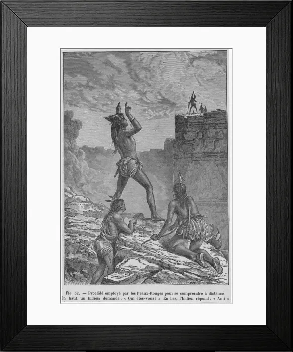 Framed Print : SMOKE SIGNAL NATIVE AMER Framed Print : SMOKE SIGNAL NATIVE AMER