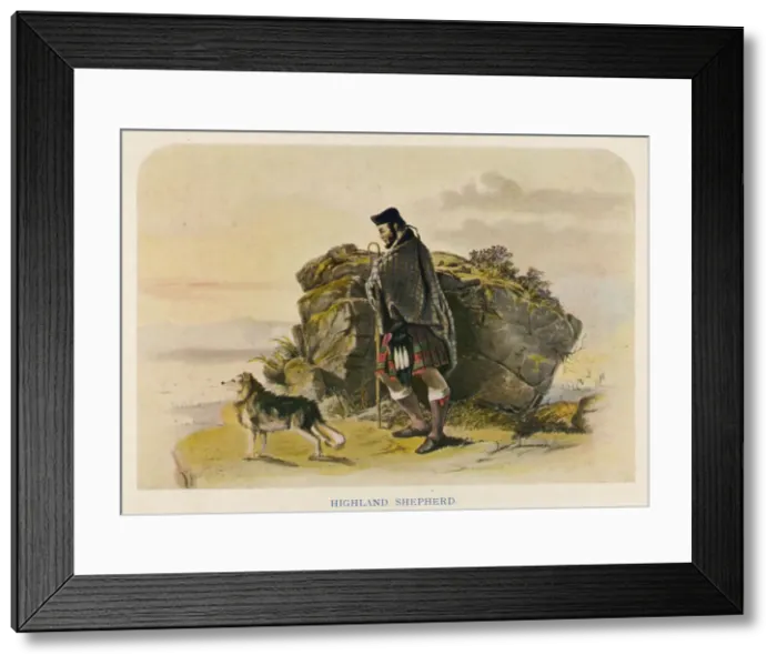 Framed Print : A Highland Shepherd and his Sheepdog Framed Print : A Highland Shepherd and his Sheepdog