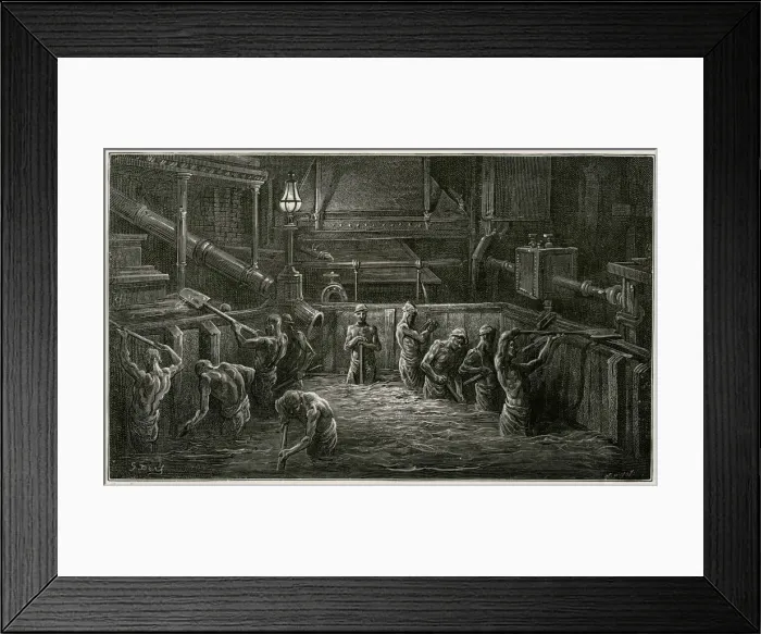 Framed Print : Workers Mixing Malt in a Brewery Framed Print : Workers Mixing Malt in a Brewery