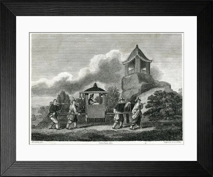 Framed Print : Mandarin in a Sedan Chair in China Framed Print : Mandarin in a Sedan Chair in China