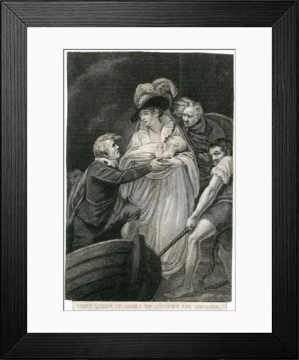Framed Print : Mary of Modena Flees Framed Print : Mary of Modena Flees