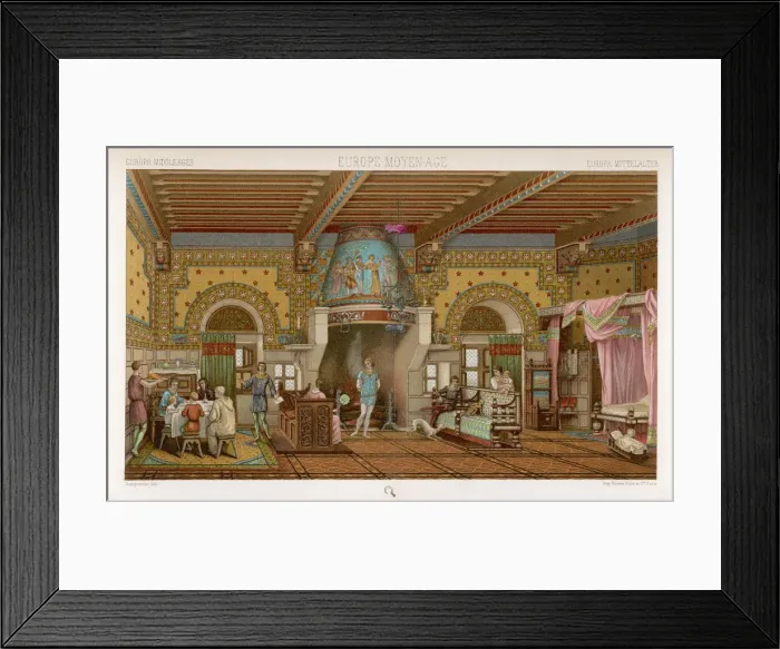 Framed Print : Scene - Medieval Hall Framed Print : Scene - Medieval Hall