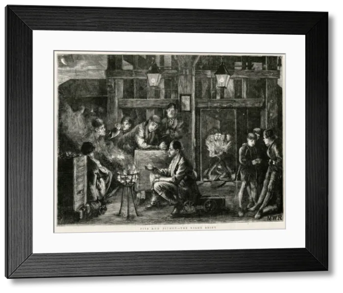 Framed Print : Pits and pitmen - night-shift 1871 Framed Print : Pits and pitmen - night-shift 1871