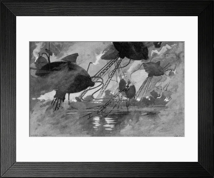 Framed Print : War of the Worlds by H. G. Wells - First Publication Framed Print : War of the Worlds by H. G. Wells - First Publication