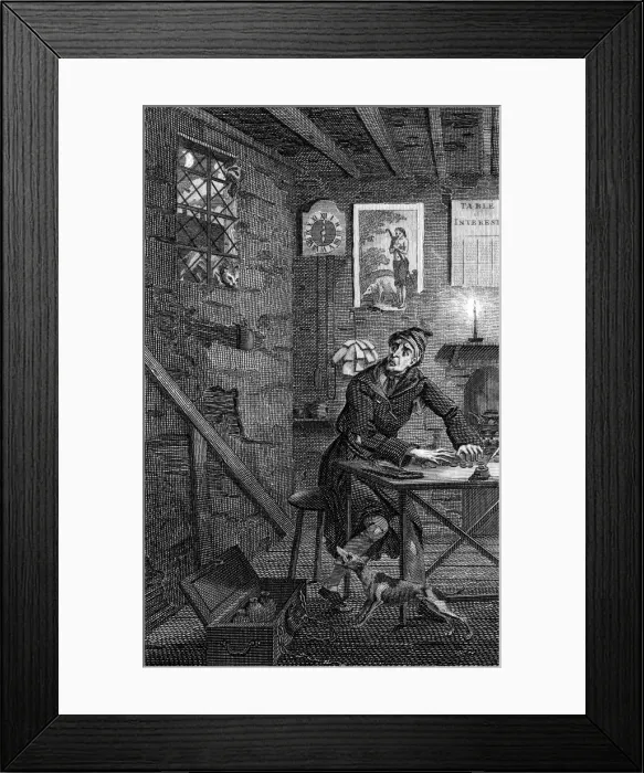 Framed Print : TERRIFIED MISER 1793