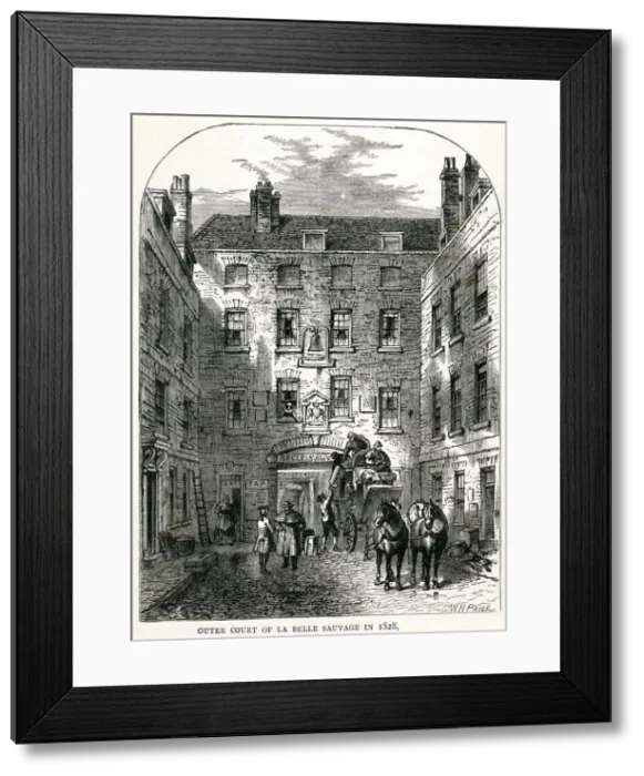 Framed Print : Bell Savage, outer yard 1828 Framed Print : Bell Savage, outer yard 1828