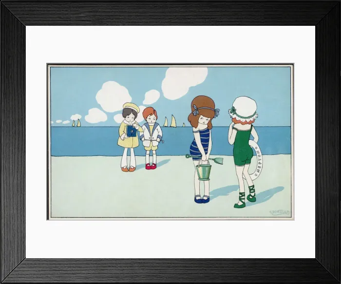 Framed Print : CHILDREN ON BEACH 1 OF 4 Framed Print : CHILDREN ON BEACH 1 OF 4