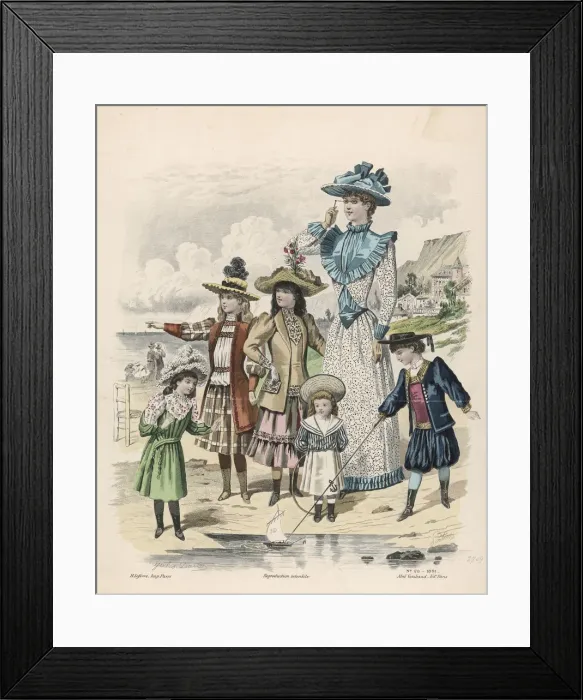 Framed Print : Formal Family at Seaside 1891 Framed Print : Formal Family at Seaside 1891