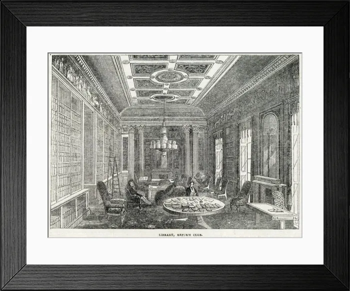 Framed Print : Reform Club, Library 1846 Framed Print : Reform Club, Library 1846