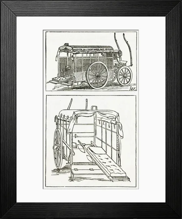 Framed Print : Horse-drawn ambulance 1882 Framed Print : Horse-drawn ambulance 1882