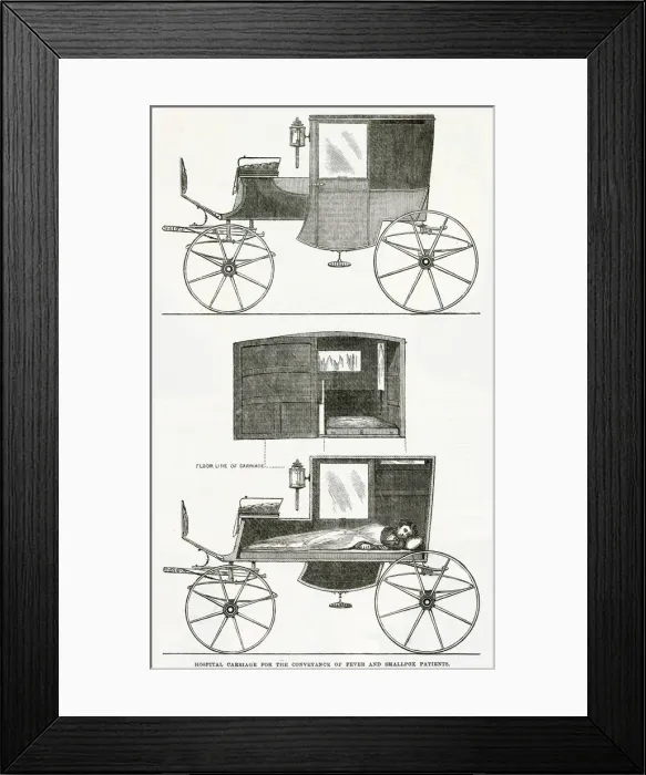 Framed Print : Horse-drawn ambulance 1867 Framed Print : Horse-drawn ambulance 1867