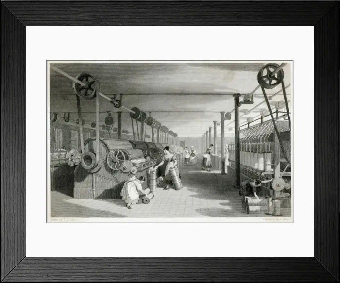 Framed Print : Cotton Carding Machinery Framed Print : Cotton Carding Machinery
