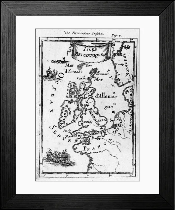 Framed Print : BRITISH MAP LATE 17C Framed Print : BRITISH MAP LATE 17C