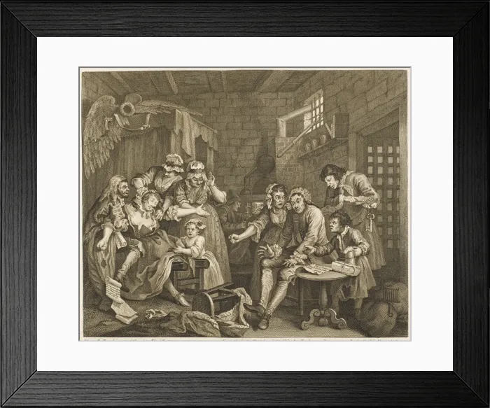 Framed Print : Hogarth - Rakes Progress Framed Print : Hogarth - Rakes Progress