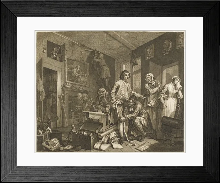 Framed Print : Hogarth - Rakes - Tailor Framed Print : Hogarth - Rakes - Tailor