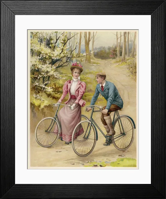 Framed Print : Chatterbox - Couple Cycle Framed Print : Chatterbox - Couple Cycle