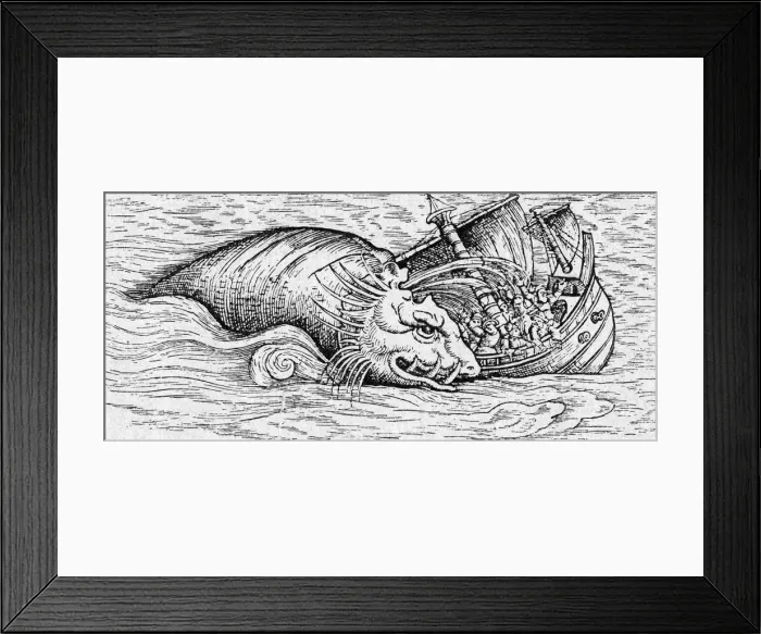 Framed Print : MONSTER ATTACKS SHIP Framed Print : MONSTER ATTACKS SHIP