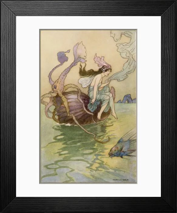 Framed Print : A water-nymph with fishes Framed Print : A water-nymph with fishes