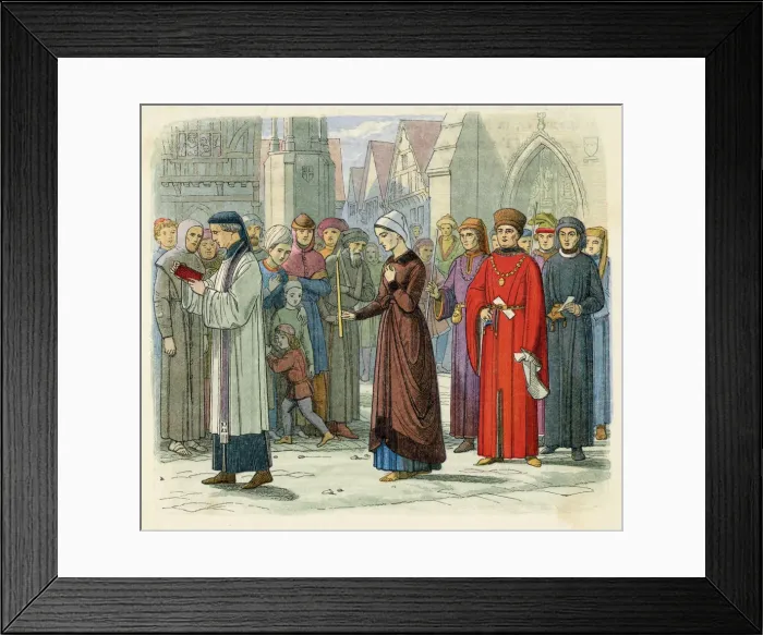 Framed Print : Eleanor Cobham, Duchess of Gloucester, public penance London Framed Print : Eleanor Cobham, Duchess of Gloucester, public penance London