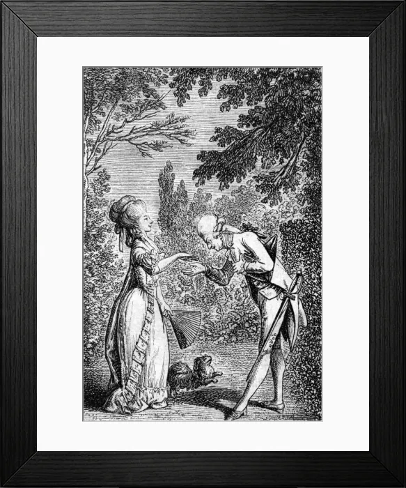 Framed Print : Kissing the hand(18th century) Framed Print : Kissing the hand(18th century)