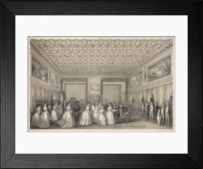 Framed Print : Queen Victoria at the christening of Victoria Cecil 1866 Framed Print : Queen Victoria at the christening of Victoria Cecil 1866