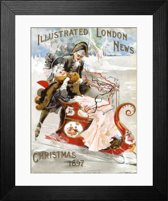 Framed Print : Sleigh-ride on ice, 1897 Framed Print : Sleigh-ride on ice, 1897