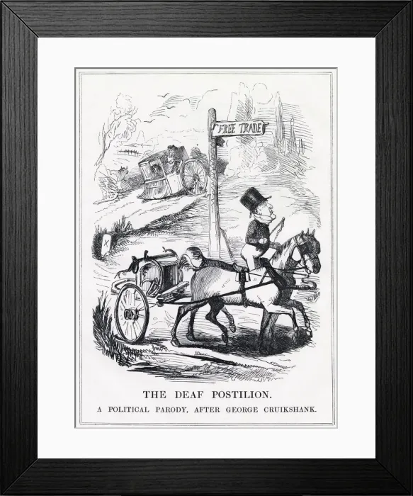 Framed Print : Cartoon, The Deaf Postilion, A Political Parody Framed Print : Cartoon, The Deaf Postilion, A Political Parody