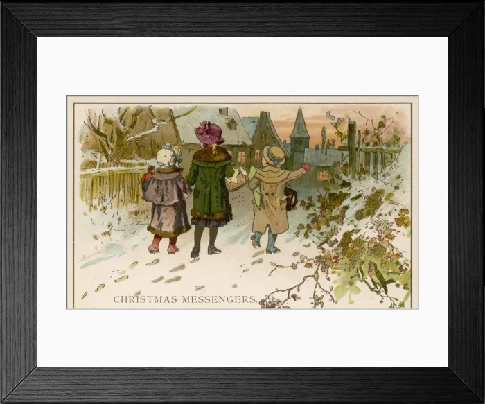 Framed Print : Charitable children deliver Christmas gifts Framed Print : Charitable children deliver Christmas gifts