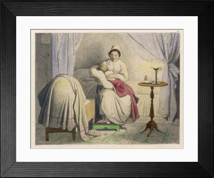 Framed Print : SLEEPING ON MOTHERS LAP Framed Print : SLEEPING ON MOTHERS LAP