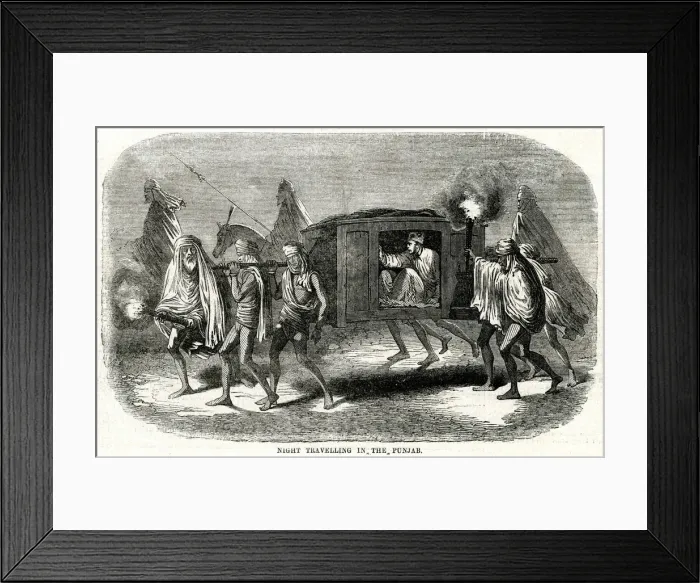 Framed Print : Night travelling in the Punjab 1857 Framed Print : Night travelling in the Punjab 1857