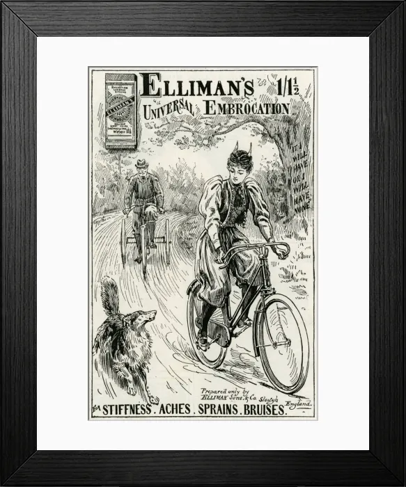 Framed Print : Advert for for Ellimans Universal Embrocation 1896 Framed Print : Advert for for Ellimans Universal Embrocation 1896