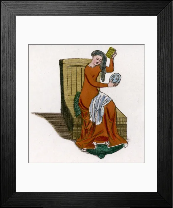 Framed Print : (STRUTT) BRUSHING HAIR Framed Print : (STRUTT) BRUSHING HAIR