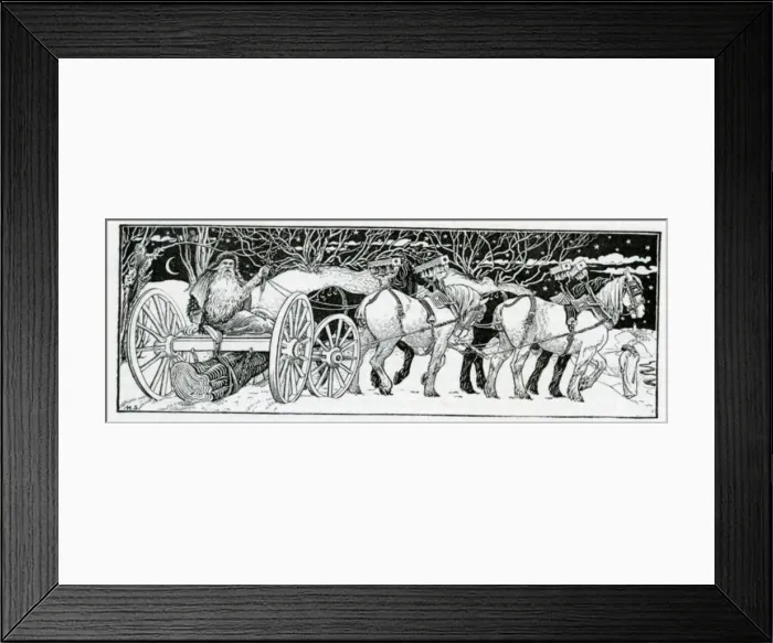 Framed Print : HAULING YULE LOG Framed Print : HAULING YULE LOG