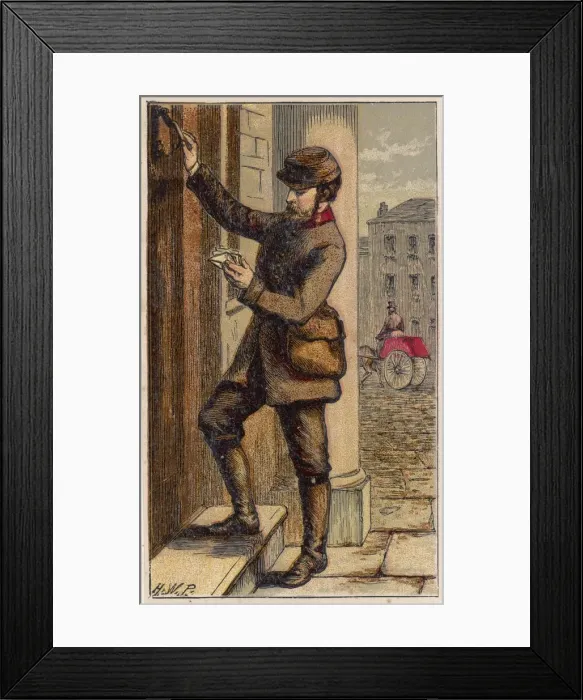 Framed Print : Postman in London Framed Print : Postman in London