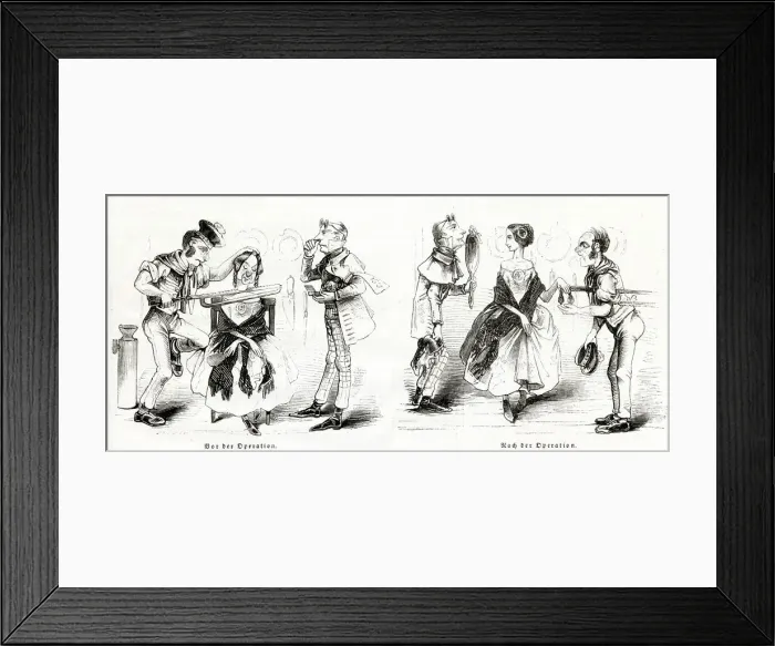 Framed Print : Surgery cures ugliness 1847 Framed Print : Surgery cures ugliness 1847