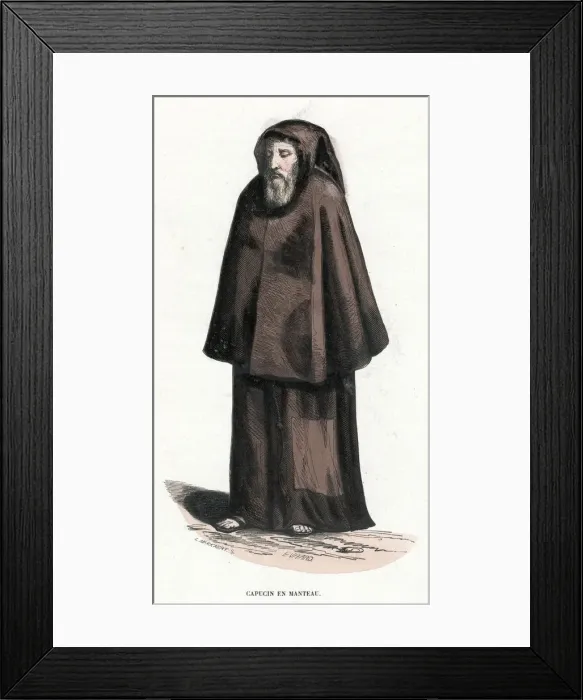 Framed Print : CAPUCHIN. A Capuchin. Date: 1848 Framed Print : CAPUCHIN. A Capuchin. Date: 1848