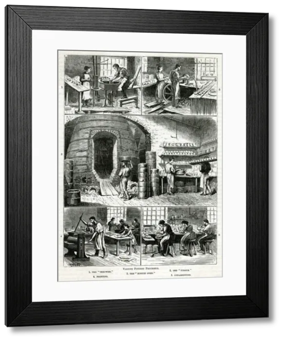 Framed Print : Pottery processes Framed Print : Pottery processes