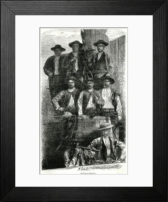 Framed Print : FRENCH MINERS 1870 Framed Print : FRENCH MINERS 1870