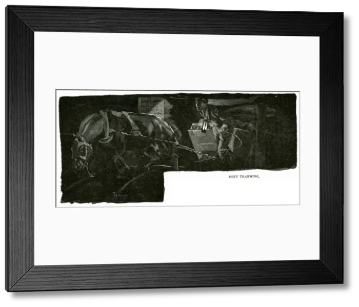 Framed Print : Pony tramming 1889 Framed Print : Pony tramming 1889