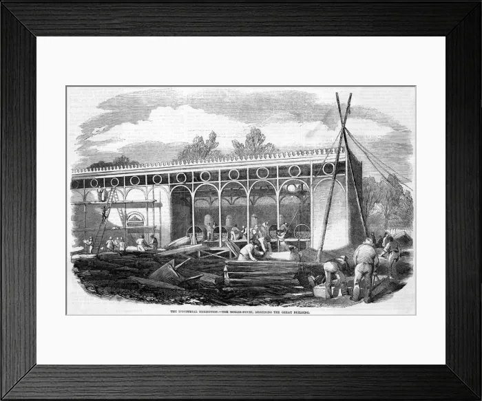 Framed Print : Progress of building for the International Exhibition 1851 Framed Print : Progress of building for the International Exhibition 1851