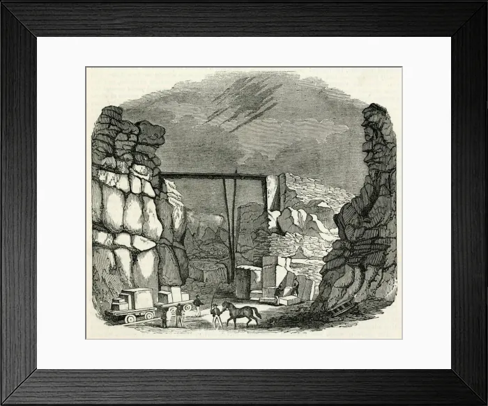Framed Print : QUARRYING AT PORTLAND Framed Print : QUARRYING AT PORTLAND