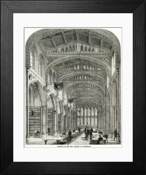 Framed Print : New Library at Guildhall 1870 Framed Print : New Library at Guildhall 1870