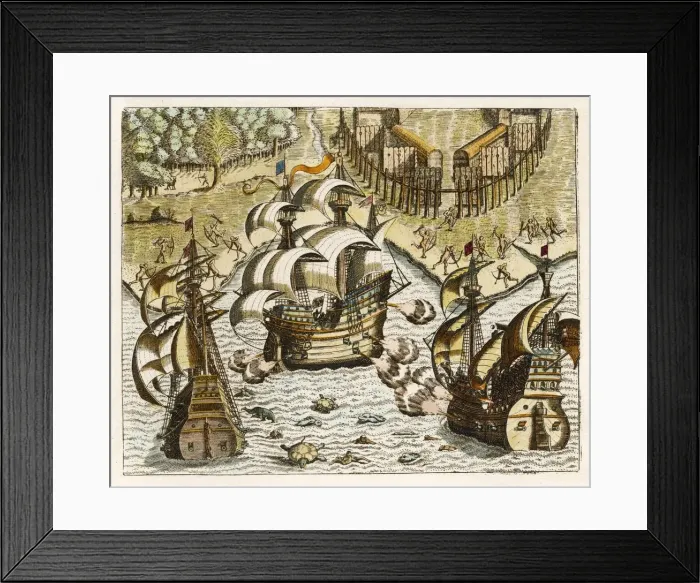 Framed Print : Defensive Galleons 1550 Framed Print : Defensive Galleons 1550
