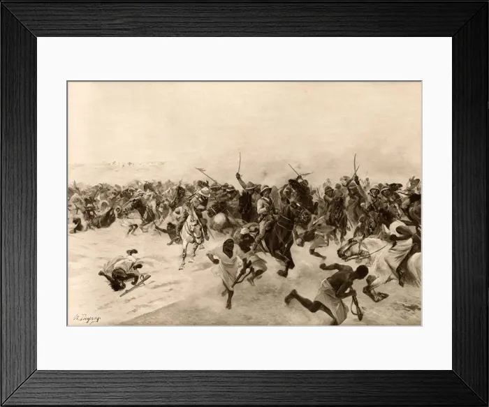 Framed Print : OMDURMAN. BATTLE OF OMDURMAN : the charge of the Lancers Date: 2 September 1898 Framed Print : OMDURMAN. BATTLE OF OMDURMAN : the charge of the Lancers Date: 2 September 1898