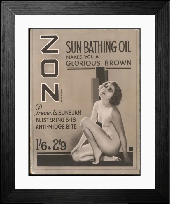 Framed Print : ZON SUN TAN OIL ADVERT Framed Print : ZON SUN TAN OIL ADVERT