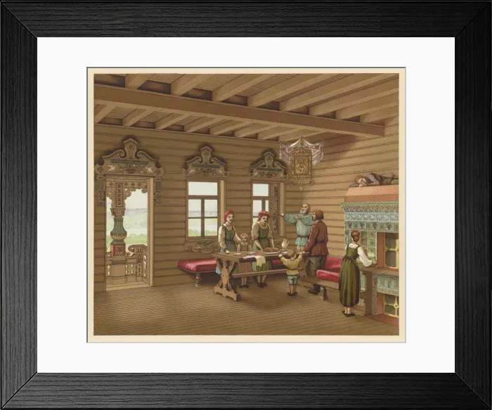 Framed Print : Izba Interior